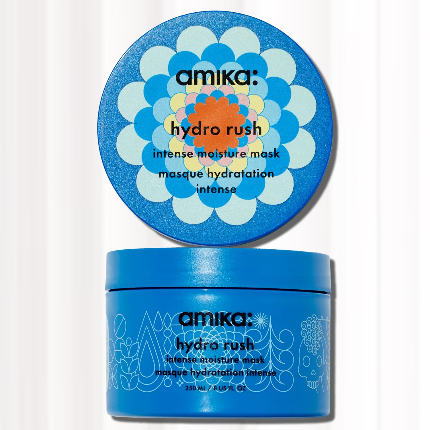 blue jar of amika hydro rush mask
