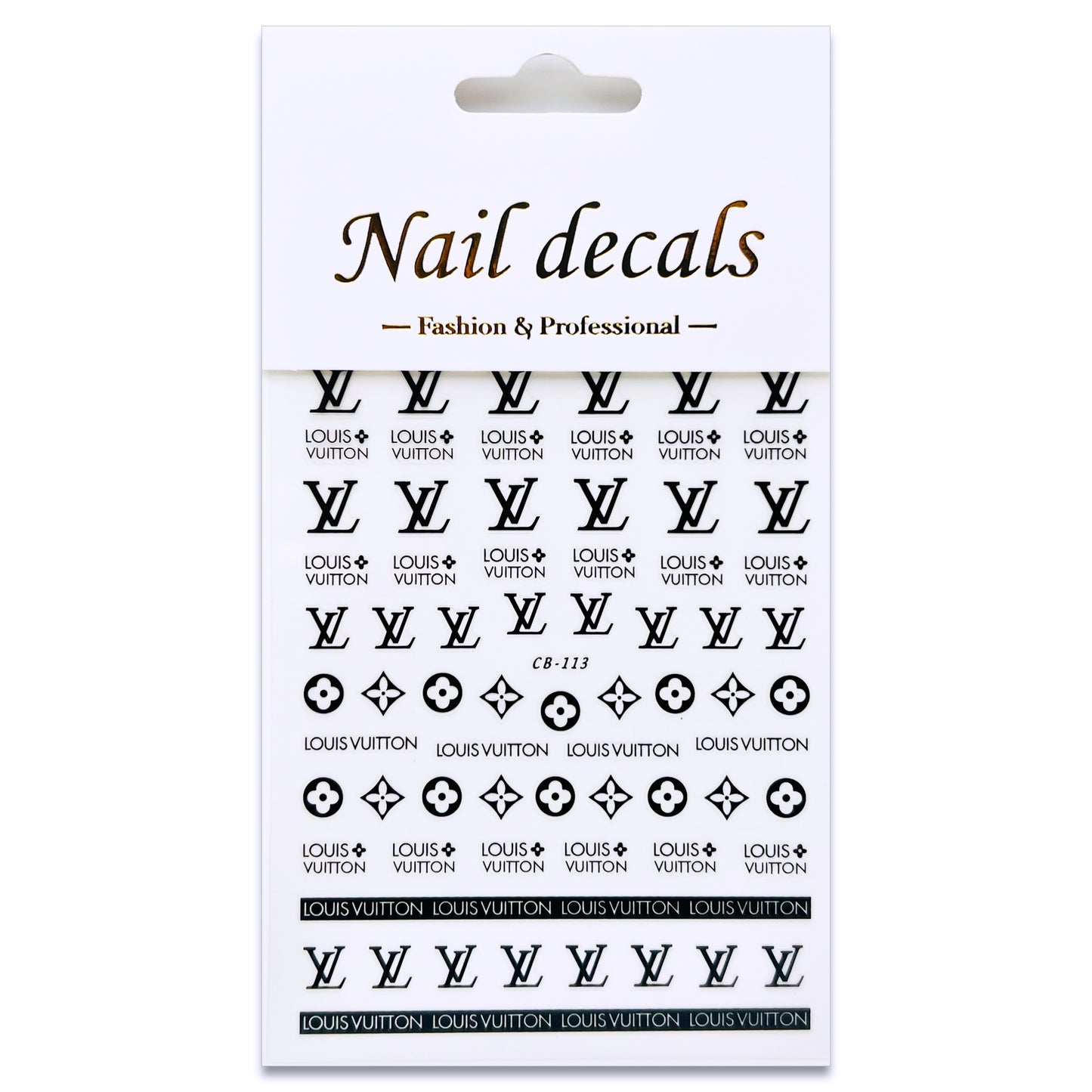 Luxury Designer Nail Decals - Louis Vuitton [Black 113]