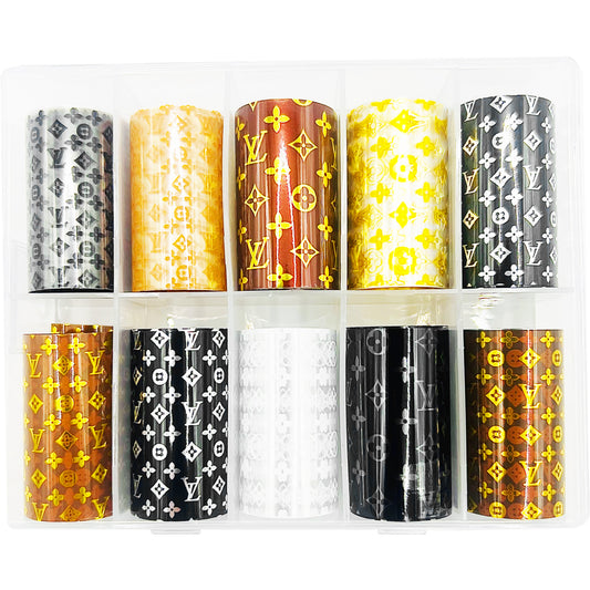 Luxury Designer Nail Foil - Louis Vuitton [2 Designs | 8 Colors]