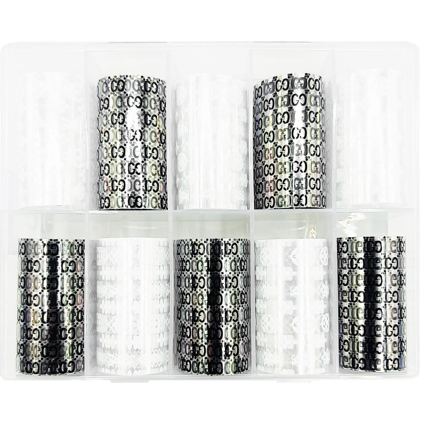 Luxury Designer Nail Foil - Gucci + Louis Vuitton [Black/White]