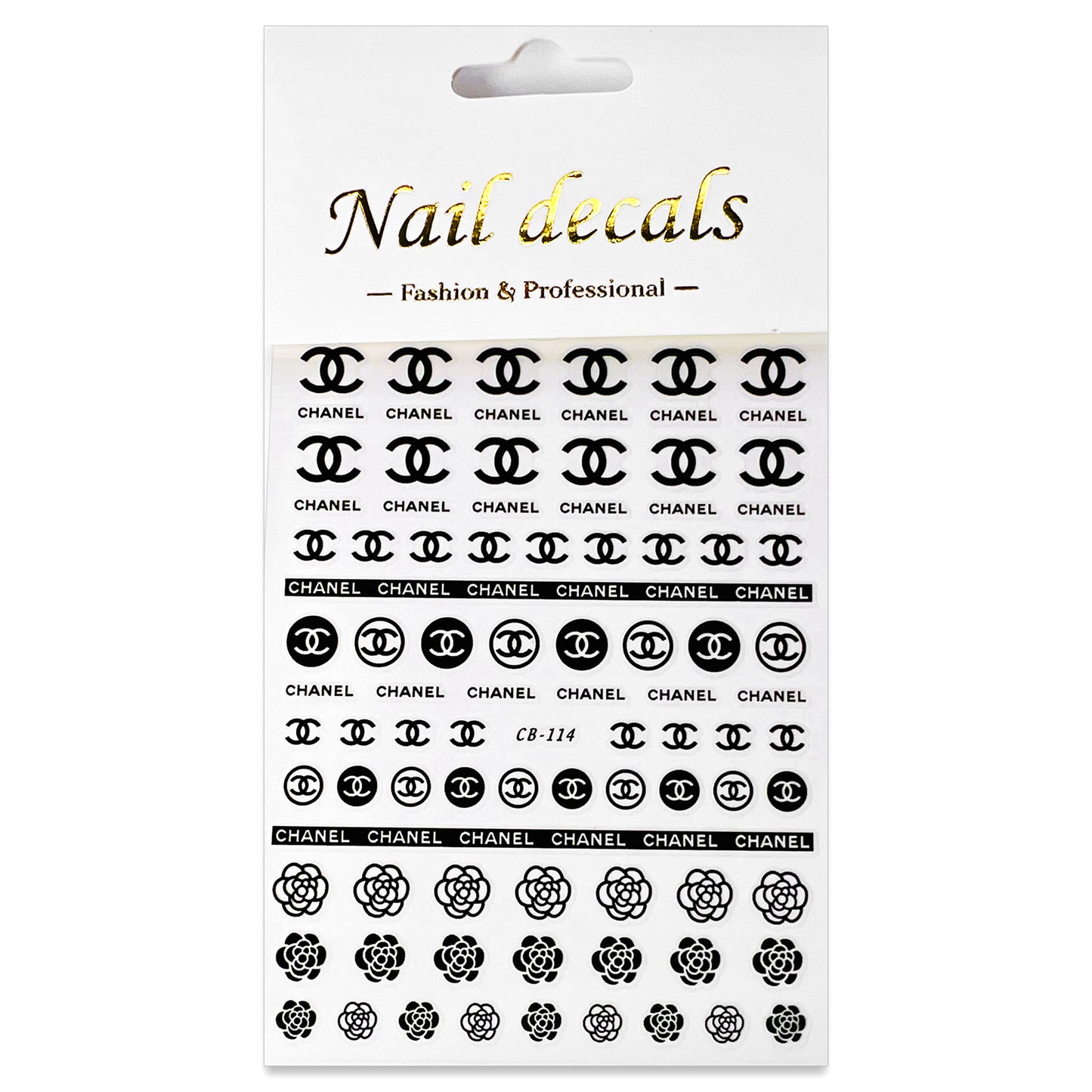 Luxury Designer Nail Decals - Coco Chanel [Black 114]