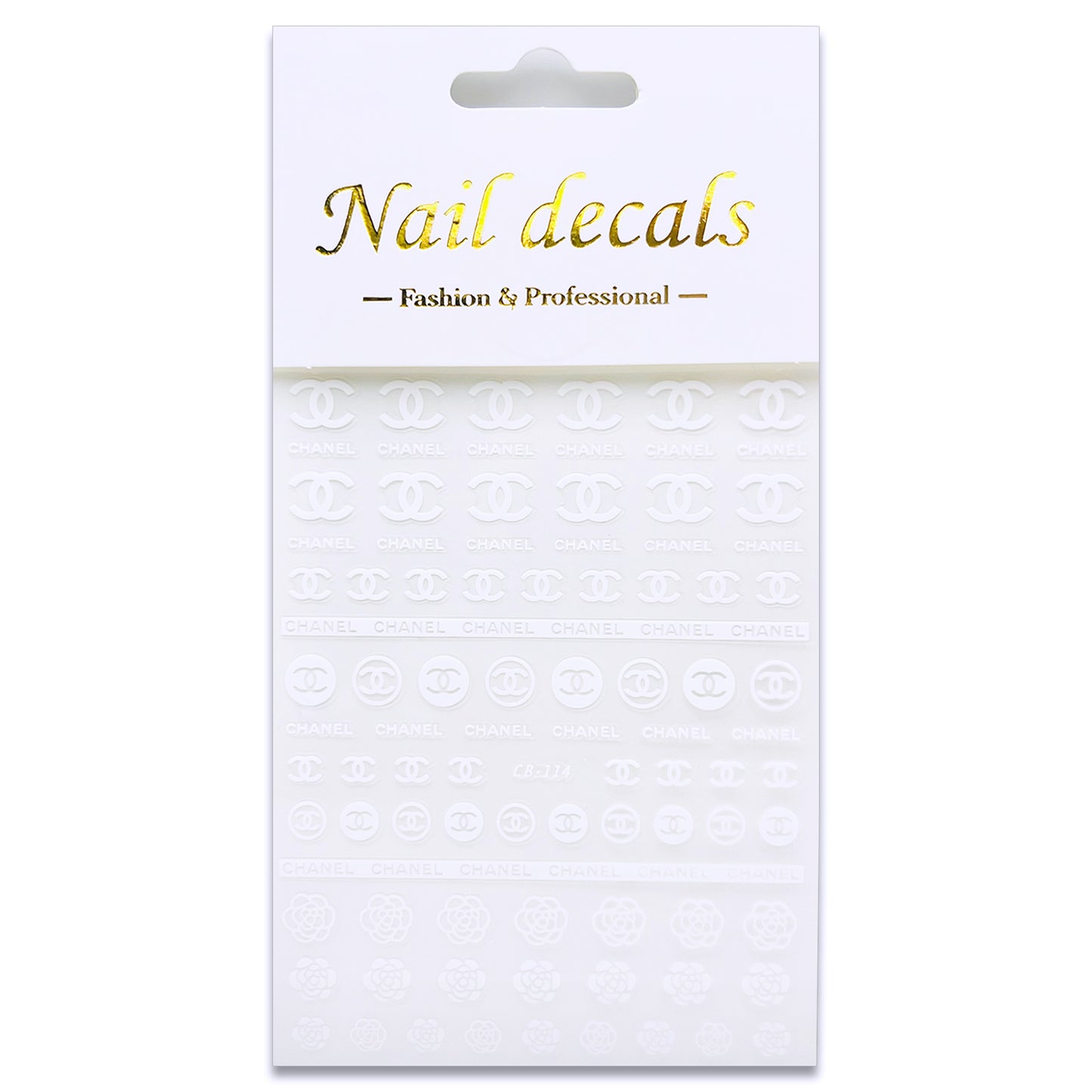 Luxury Designer Nail Decals - Coco Chanel [White 114]