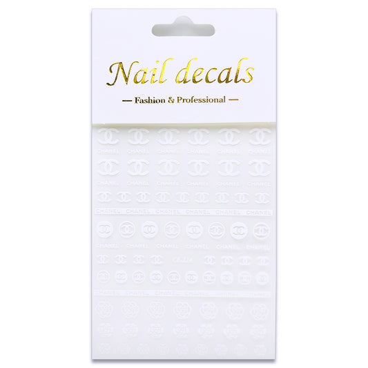 Luxury Designer Nail Decals - Coco Chanel [White 114]