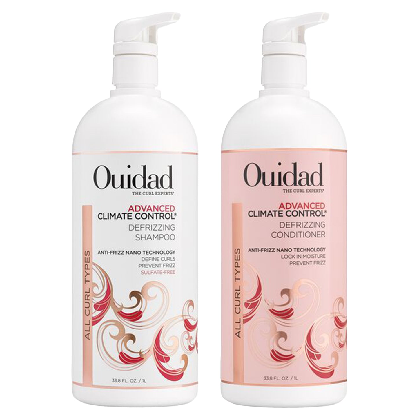 Ouidad | Advanced Climate Control Defrizzing Shampoo + Conditioner Duo [33.8 oz]