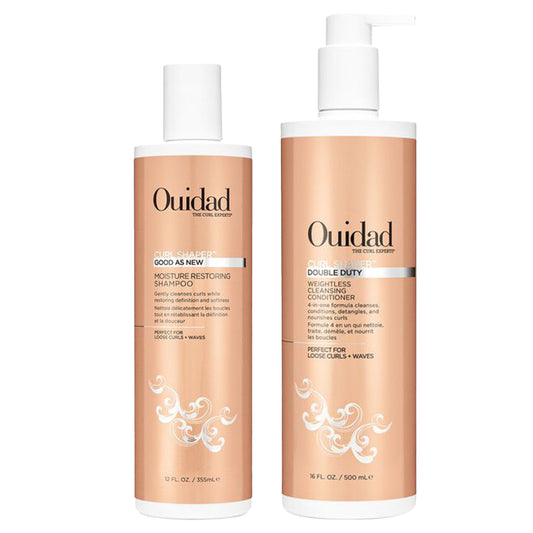 Ouidad | Curl Shaper Moisture Restoring Shampoo [12.0 oz] + Double Duty Weightless Cleansing Conditioner [16.0 oz] Duo