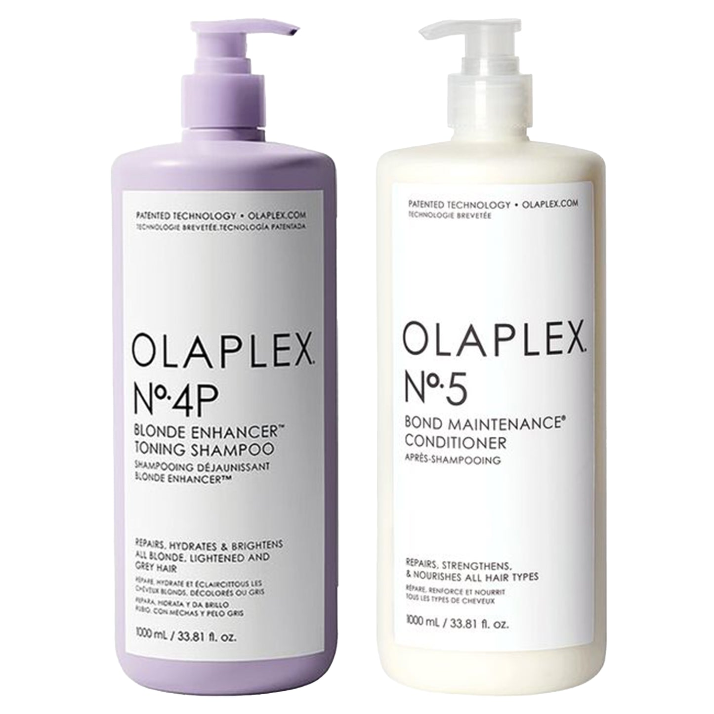 Olaplex | No 4P Blonde Enhancer Toning Shampoo + No 5 Bond Maintenance Conditioner Duo [33.8 oz]