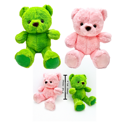 9 Inch Teddy Bears [Pink + Green]