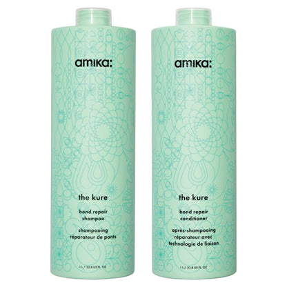 amika: | the kure bond repair shampoo + conditioner duo [33.8 oz]