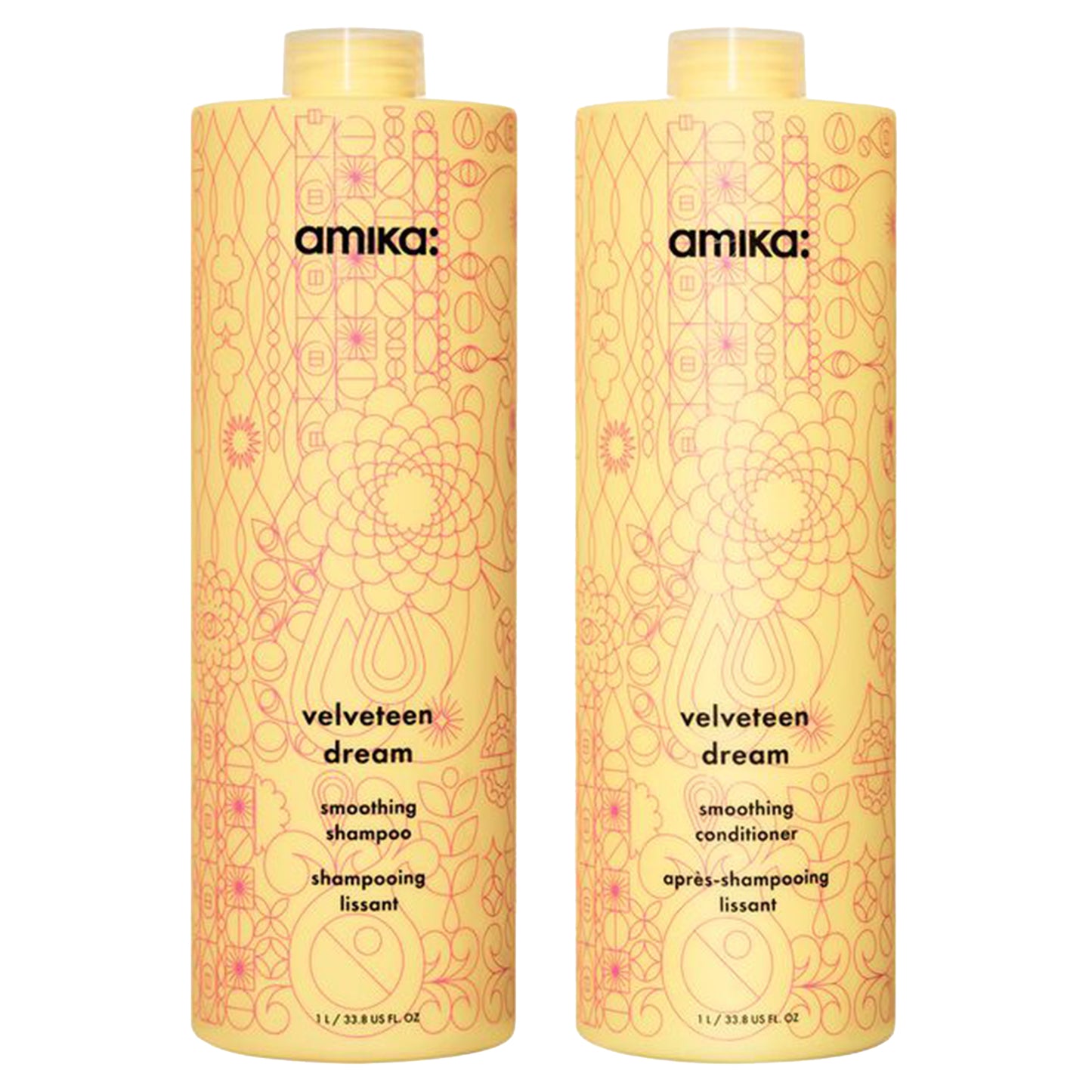 amika: | velveteen dream smoothing shampoo + conditioner duo [33.8 oz]