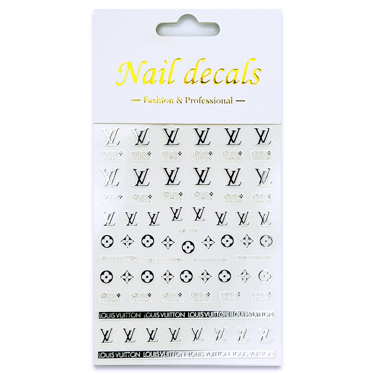 Luxury Designer Nail Decals - Louis Vuitton [Silver 113]