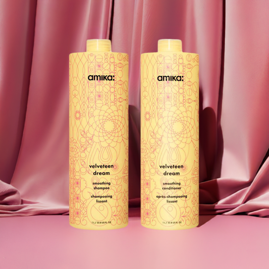 amika: | velveteen dream smoothing shampoo + conditioner duo [33.8 oz]