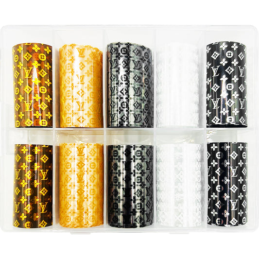 Luxury Designer Nail Foil - Louis Vuitton [1 Design | 5 Colors]