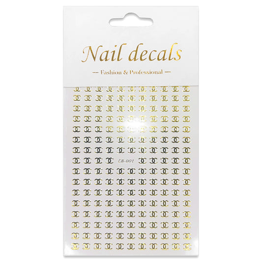 Luxury Designer Nail Decals - Designer Inspired 1 [Gold 001]