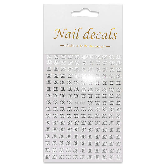 Luxury Designer Nail Decals - Designer Inspired 1 [Silver 001]