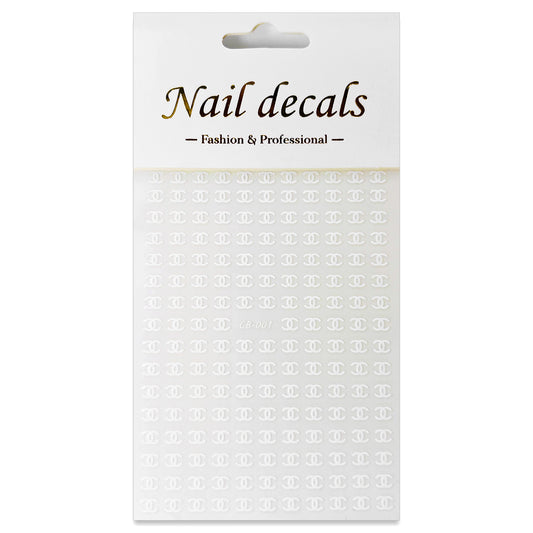 Luxury Designer Nail Decals - Designer Inspired 1 [White 001]