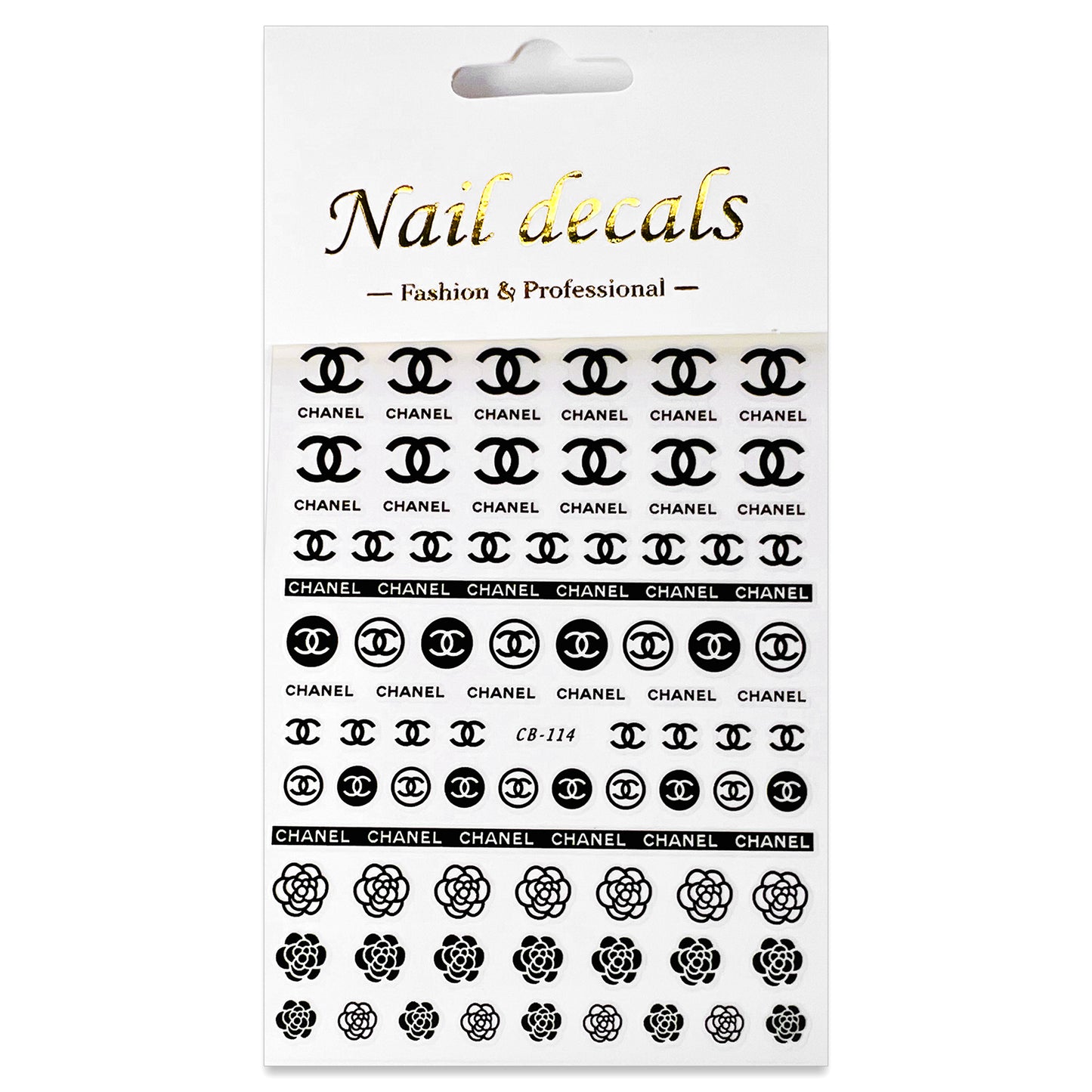 Luxury Designer Nail Decals - Designer Inspired 1 [Black 114]