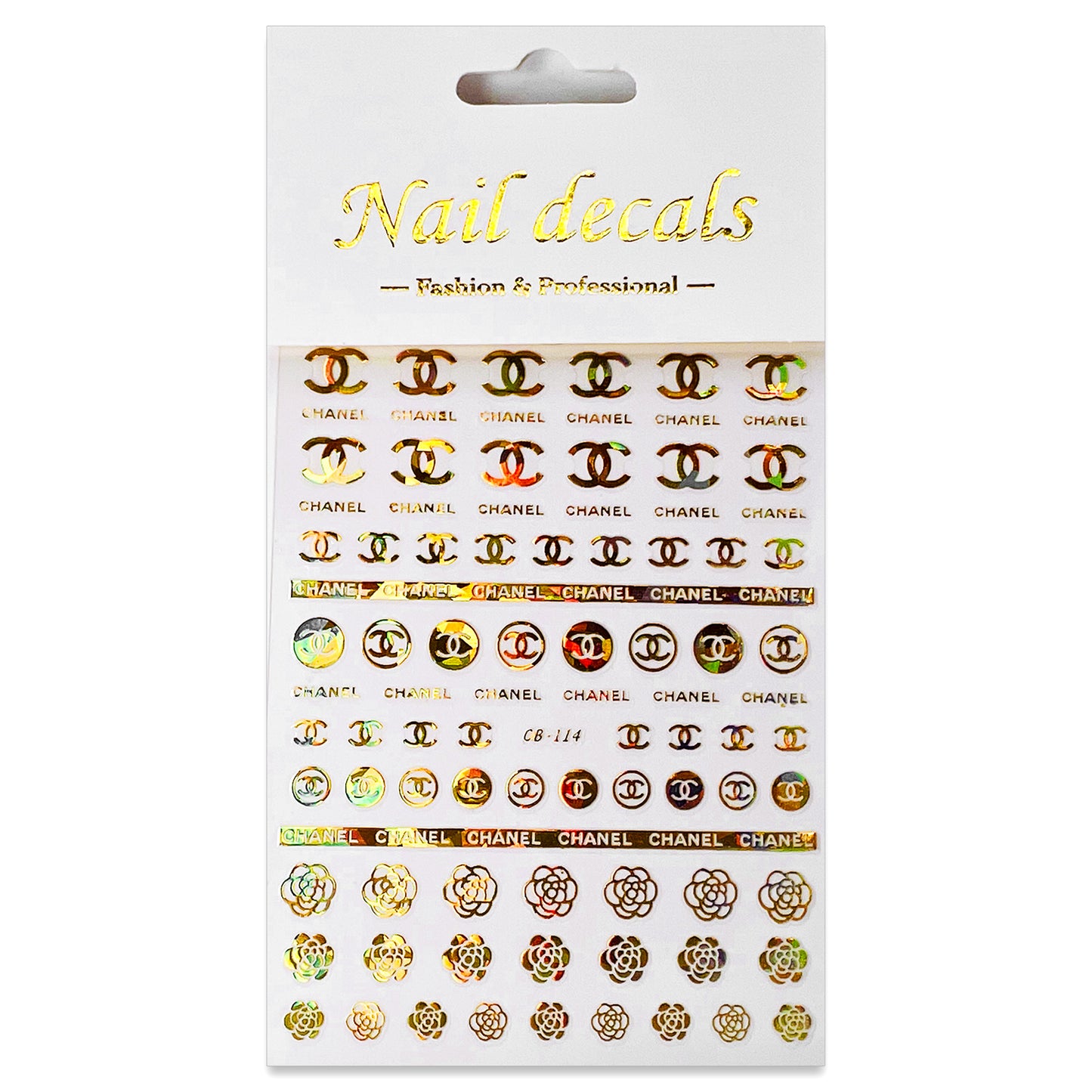 Luxury Designer Nail Decals - Designer Inspired 1 [Iridescent Gold 114]