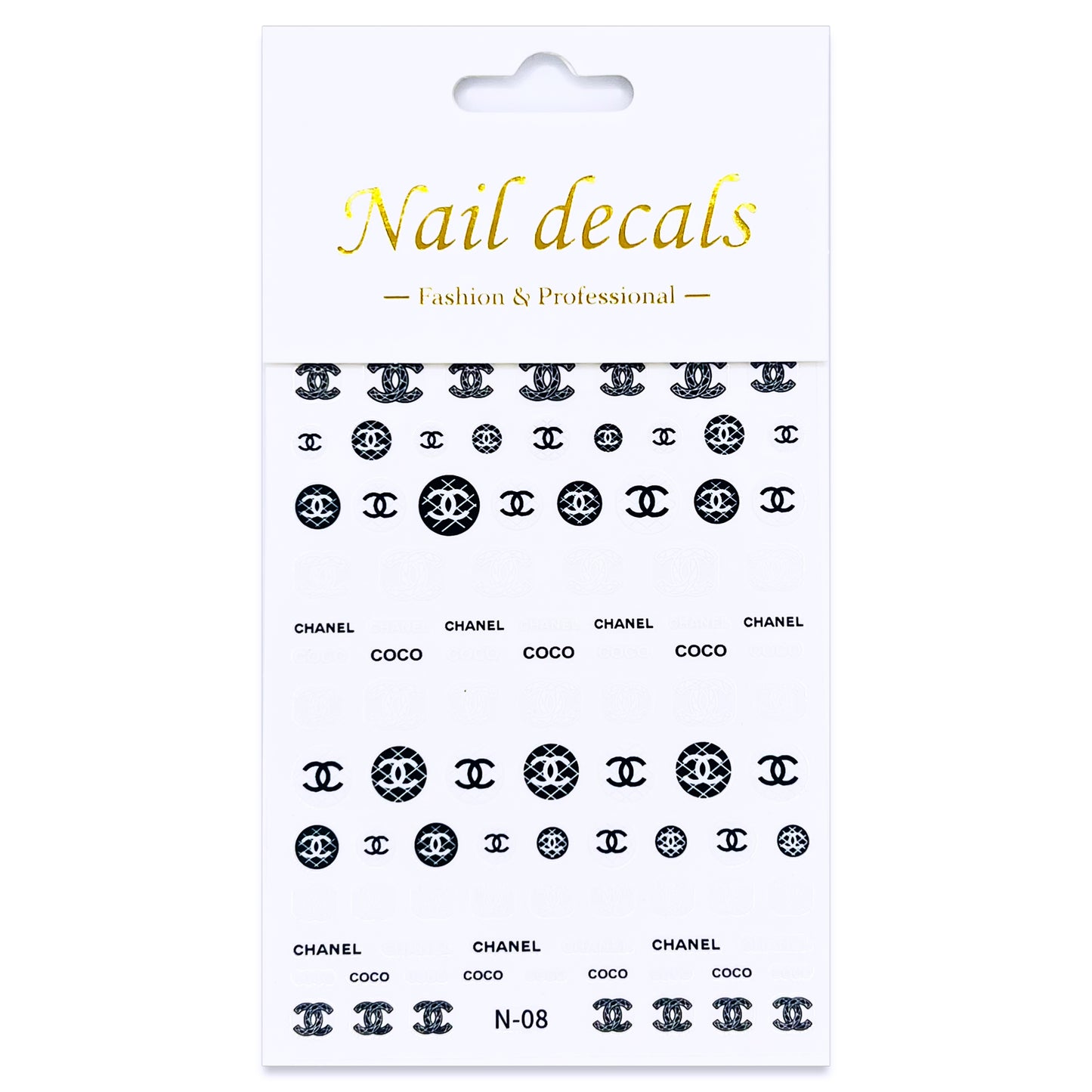 Luxury Designer Nail Decals - Designer Inspired 1 [B&W N08]