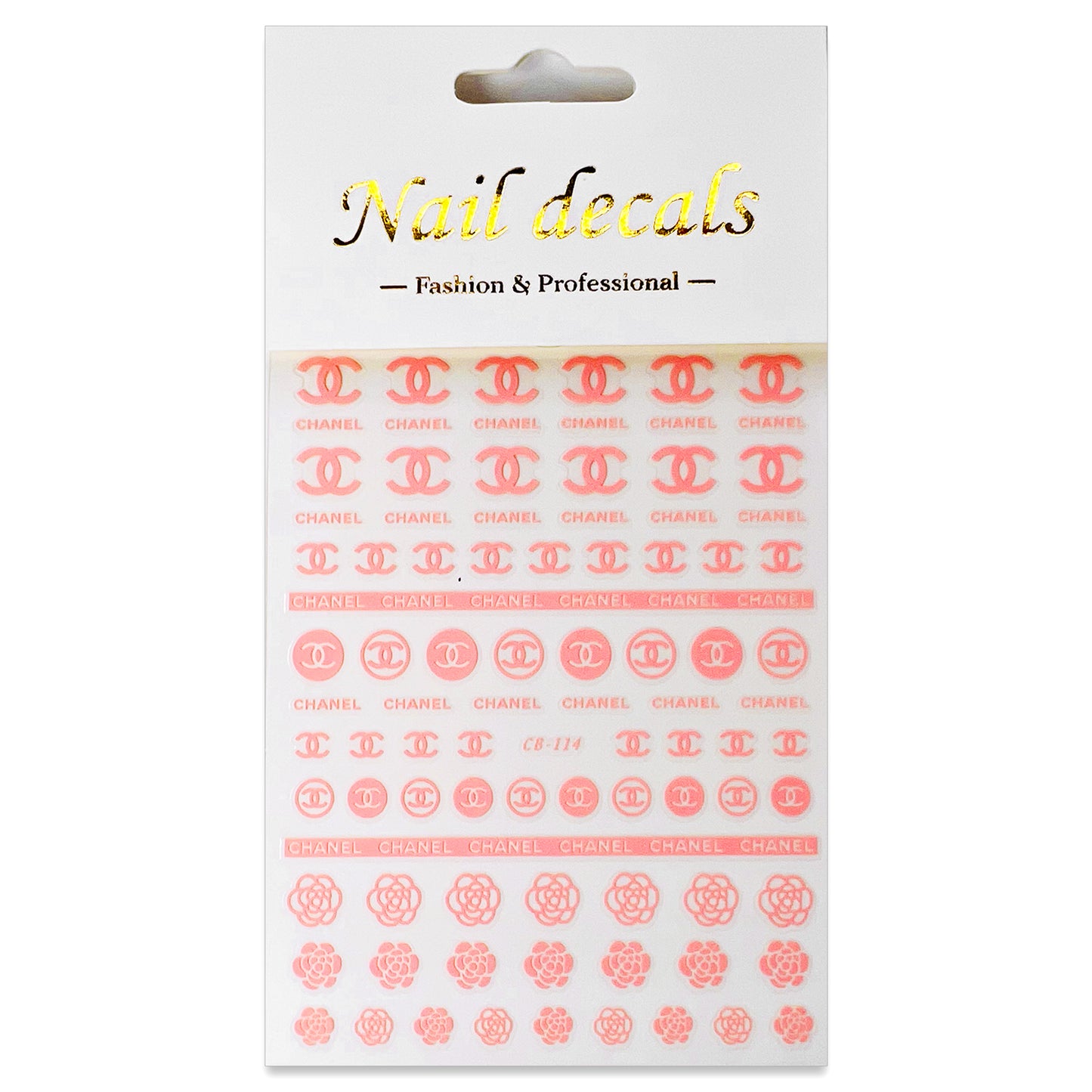 Luxury Designer Nail Decals - Coco Chanel [Pink 114]