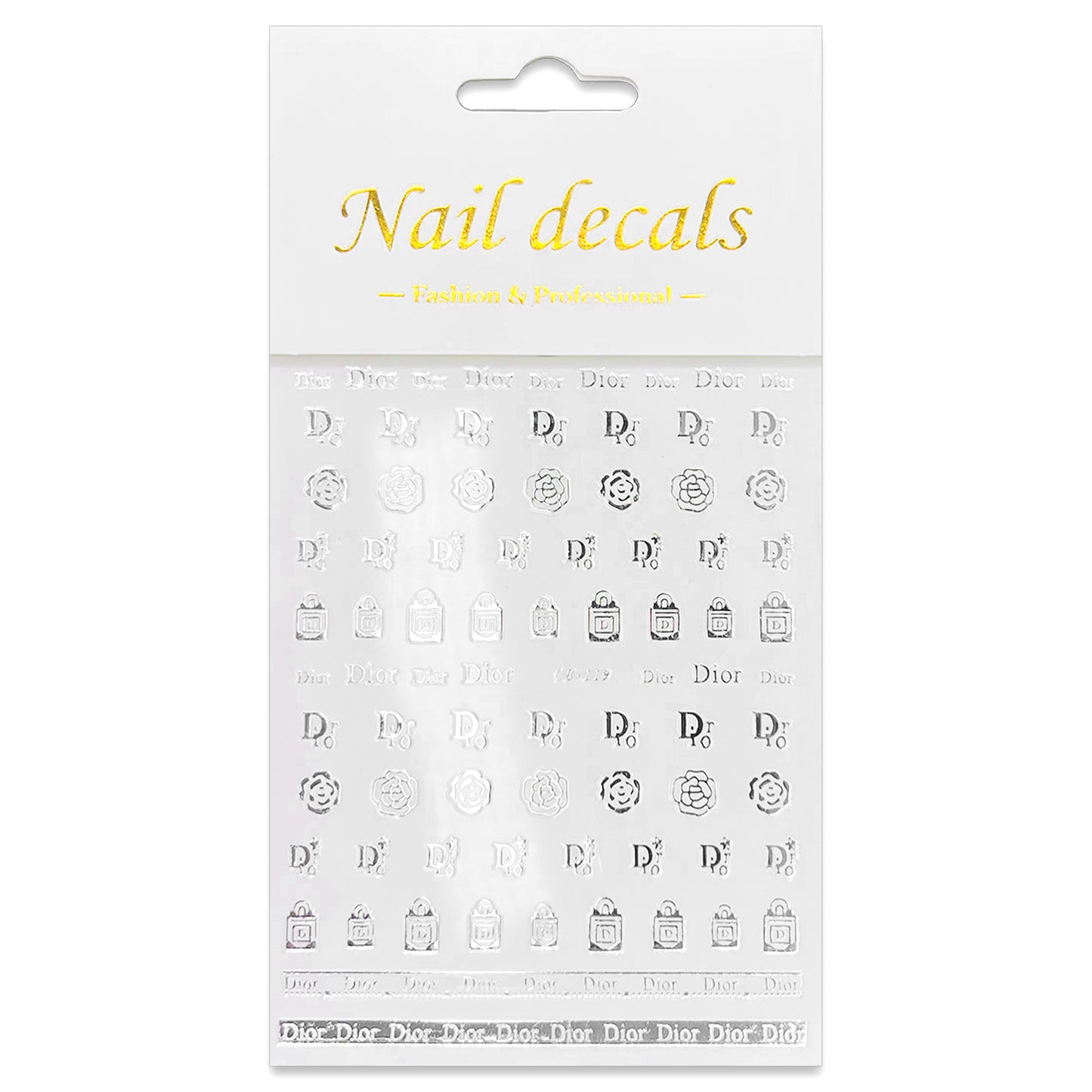 Luxury Designer Nail Decals - Designer Inspired 2 [Silver 119]