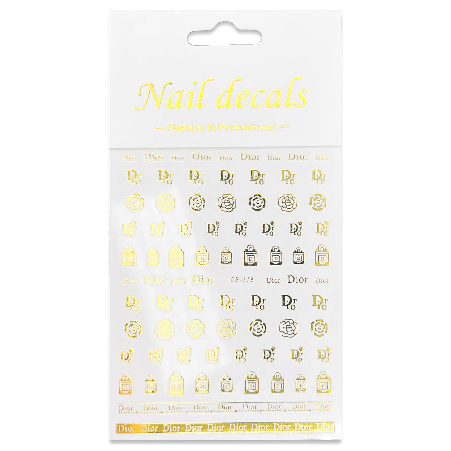 Luxury Designer Nail Decals - Designer Inspired 2 [Gold 119]
