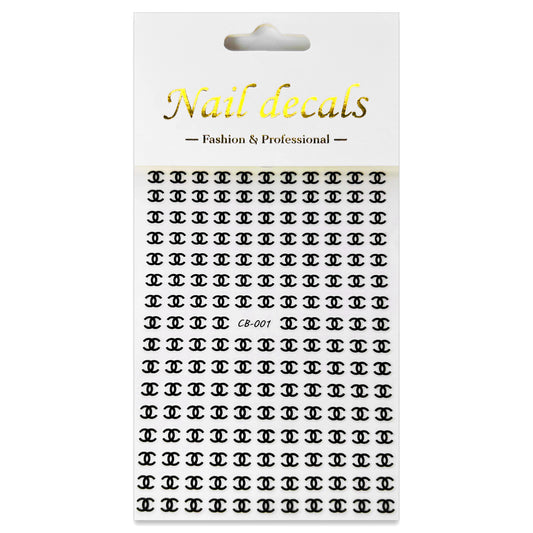 Luxury Designer Nail Decals - Coco Chanel [Black 001]