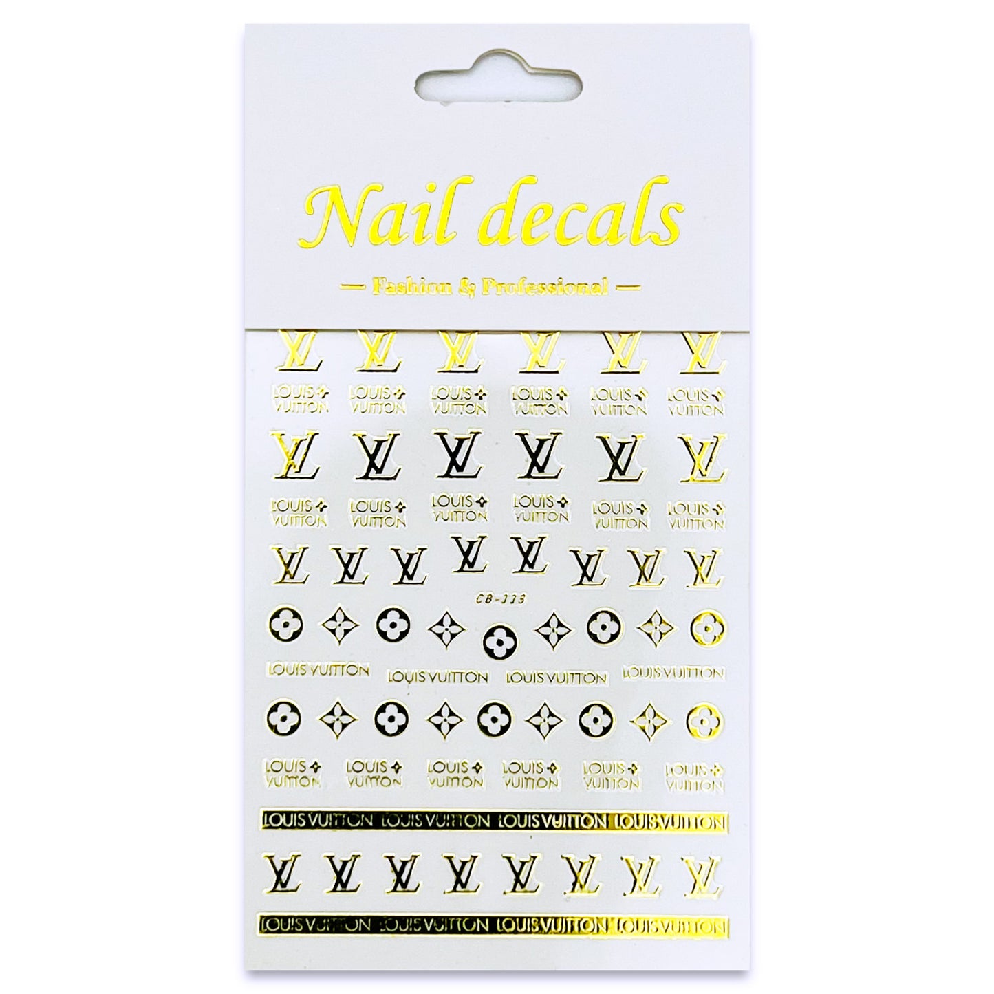 Luxury Designer Nail Decals - Louis Vuitton [Gold 113]