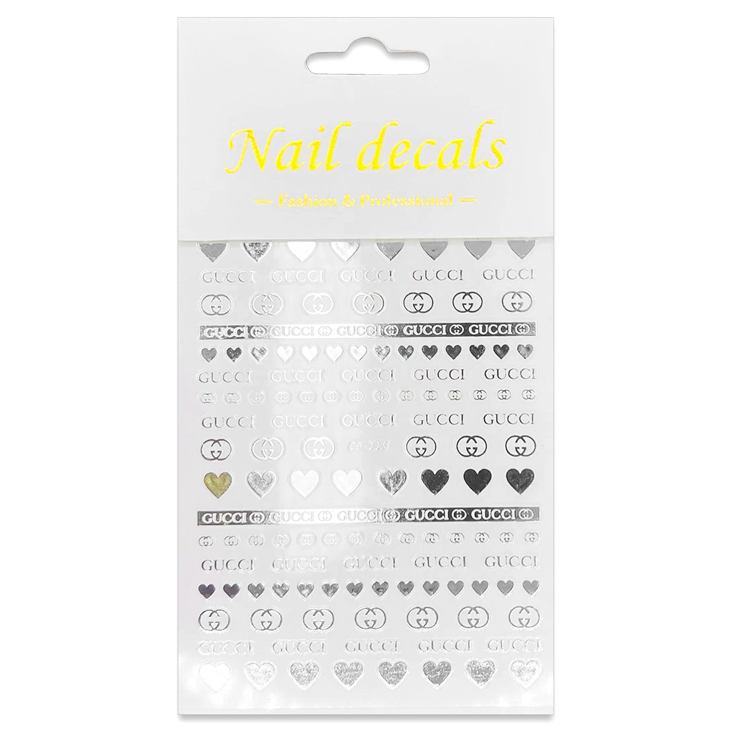 Luxury Designer Nail Decals - Designer Inspired 3 [Silver 115]