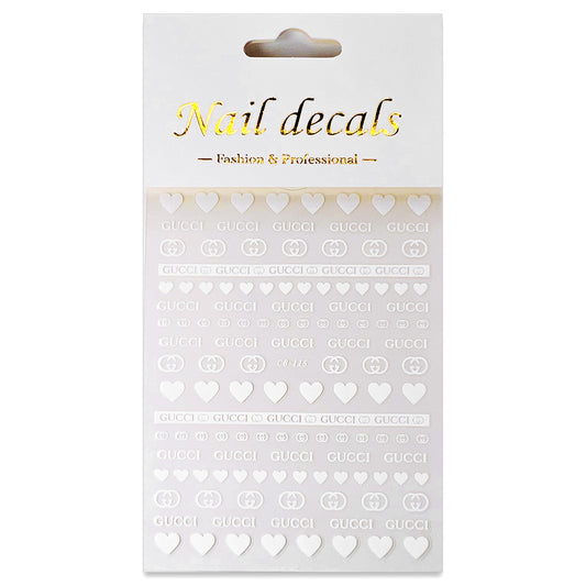 Luxury Designer Nail Decals - Designer Inspired 3 [White 115]