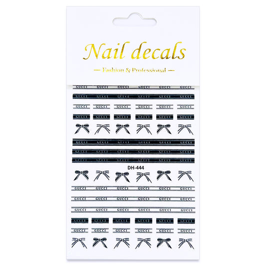 Luxury Designer Nail Decals - Designer Inspired 3 [B&W 444]