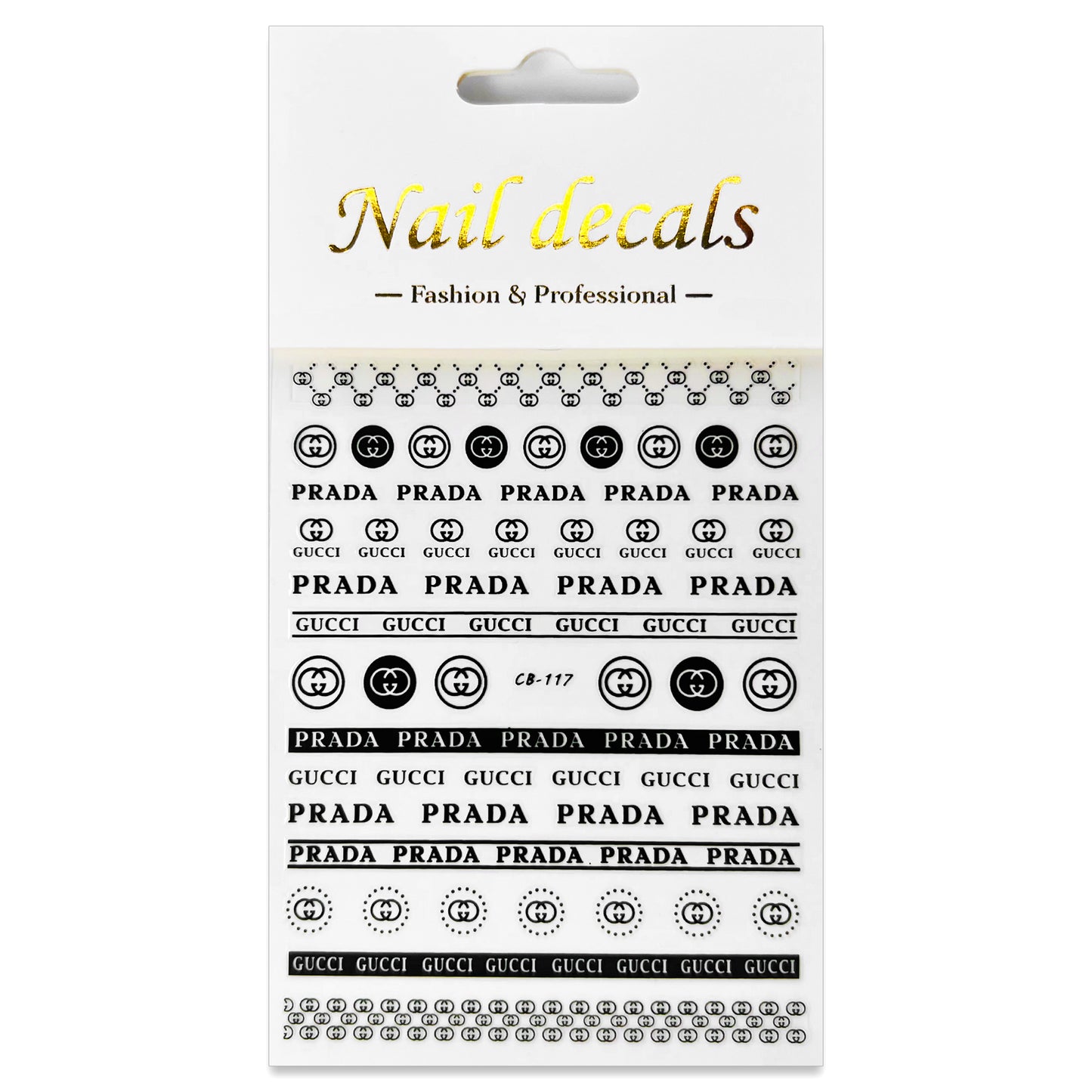 Luxury Designer Nail Decals - Designer Inspired Duo [Black 117]