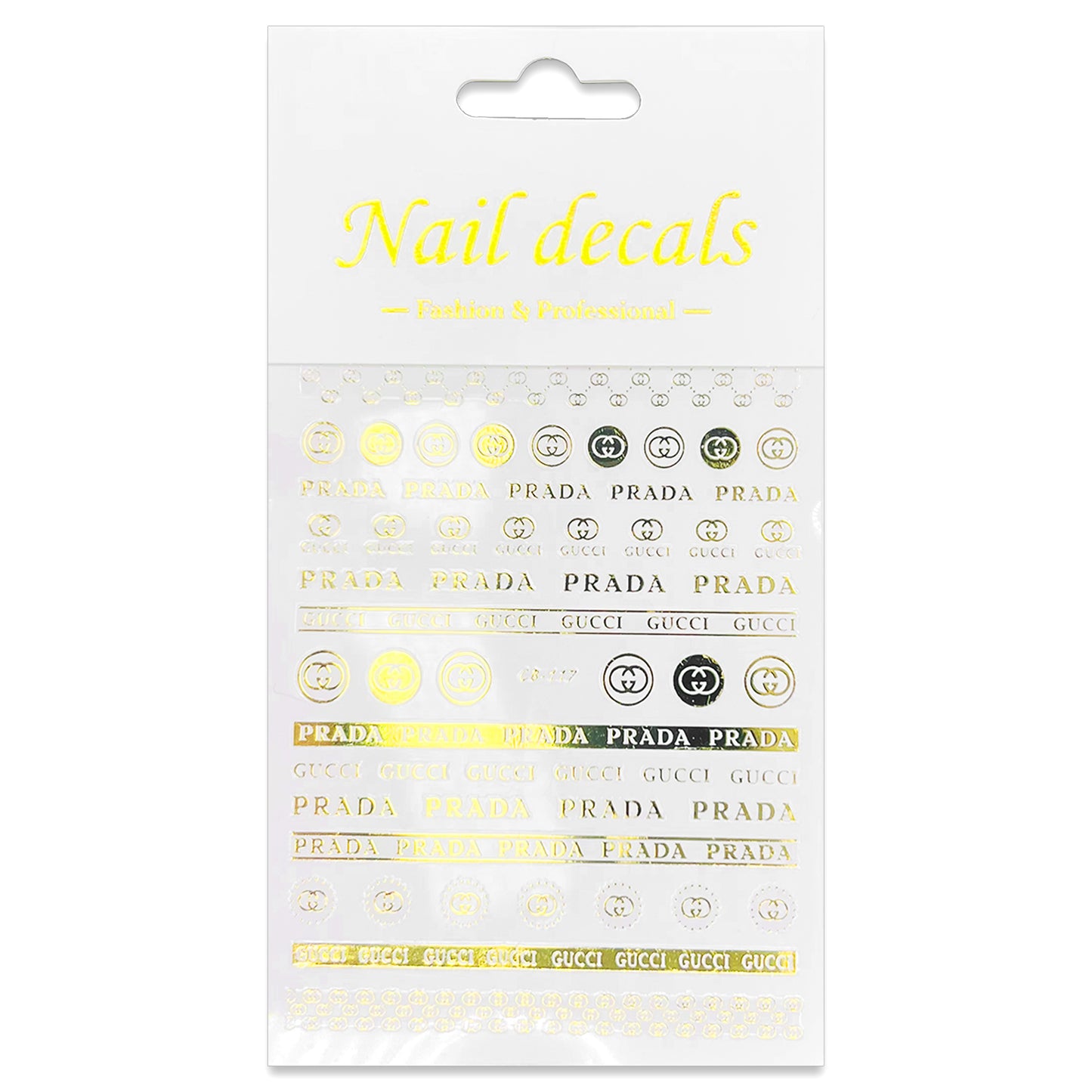 Luxury Designer Nail Decals - Designer Inspired Duo [Gold 117]