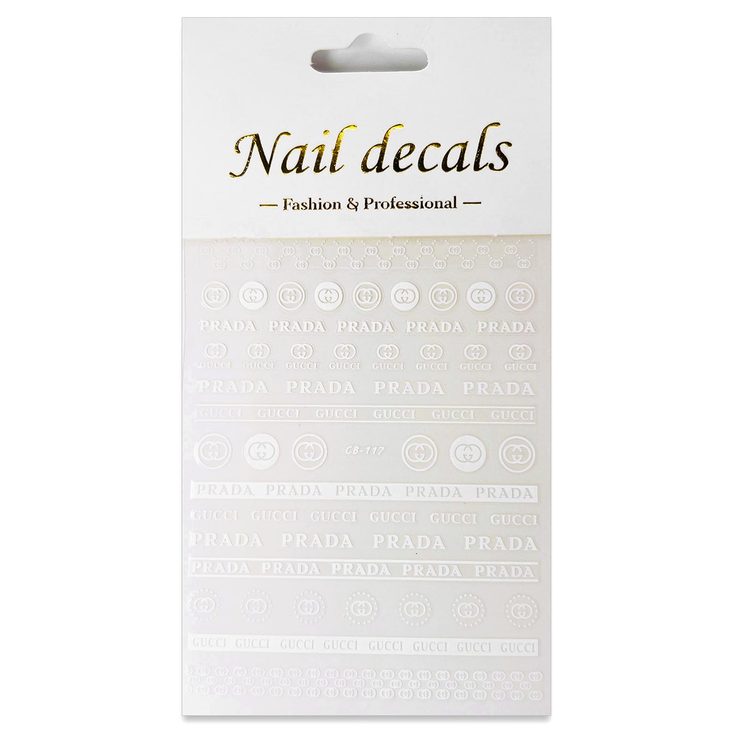 Luxury Designer Nail Decals - Designer Inspired Duo [White 117]