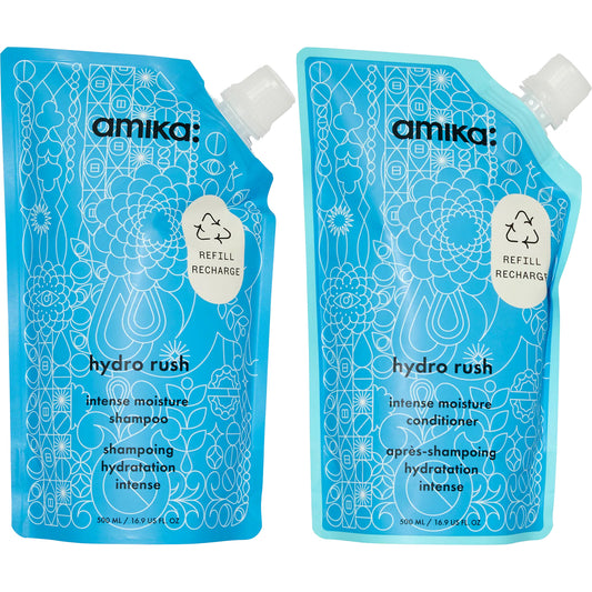 amika: | hydro rush intense moisture shampoo + conditioner duo [16.9 oz]