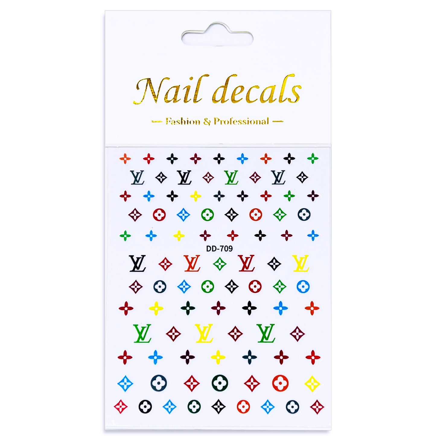 Luxury Designer Nail Decals - Monogram [Rainbow 709]