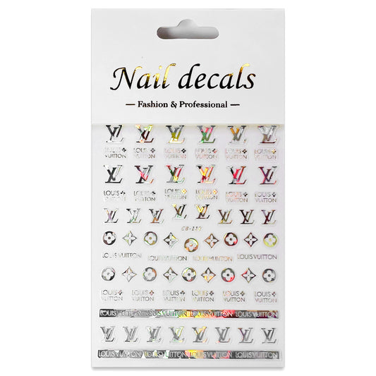 Luxury Designer Nail Decals - Monogram [Iridescent 113]