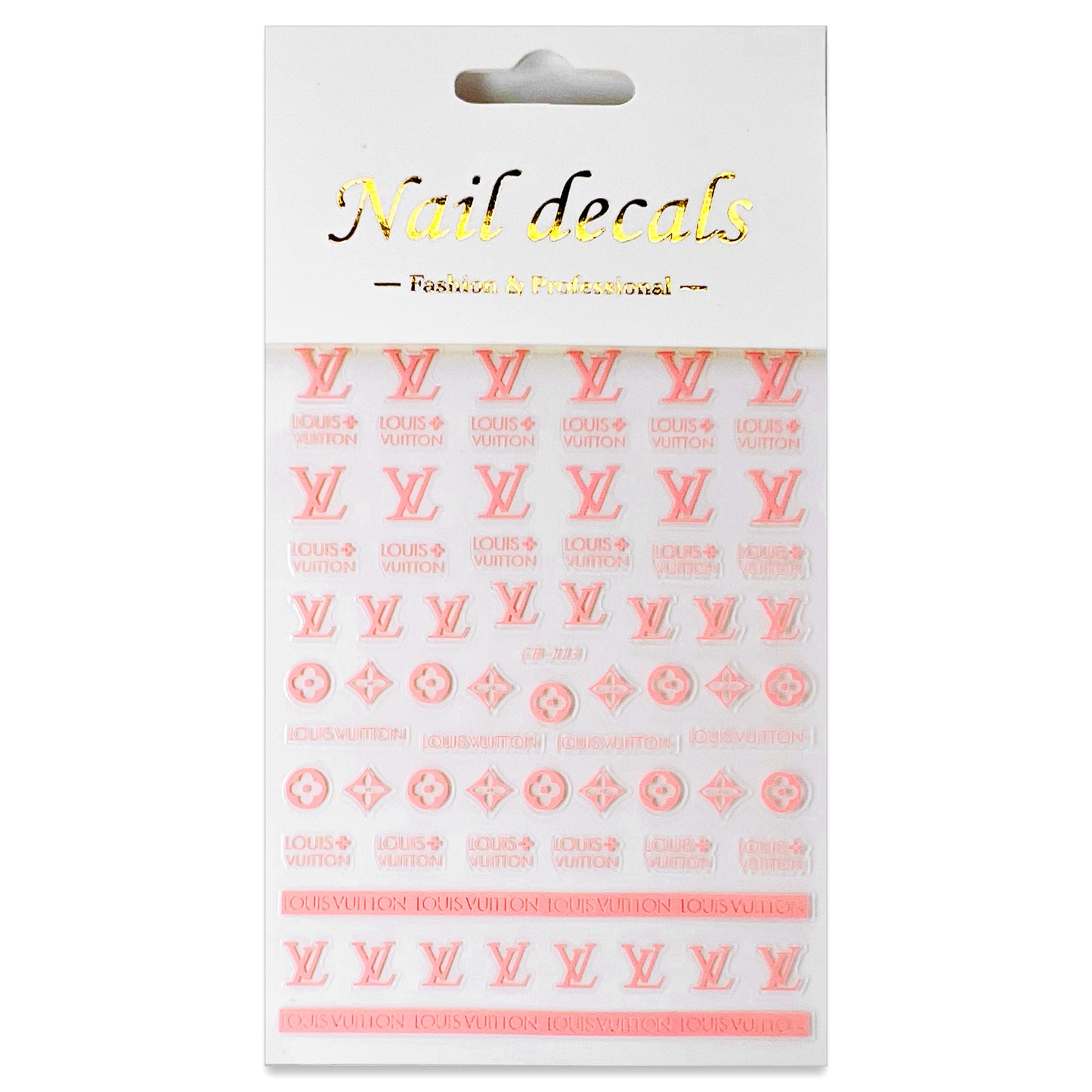 Luxury Designer Nail Decals - Monogram [Pink 113]