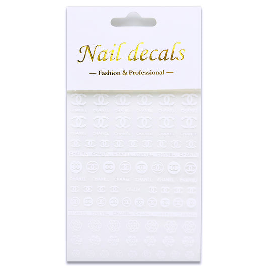 Luxury Designer Nail Decals - Designer Inspired 1 [White 114]