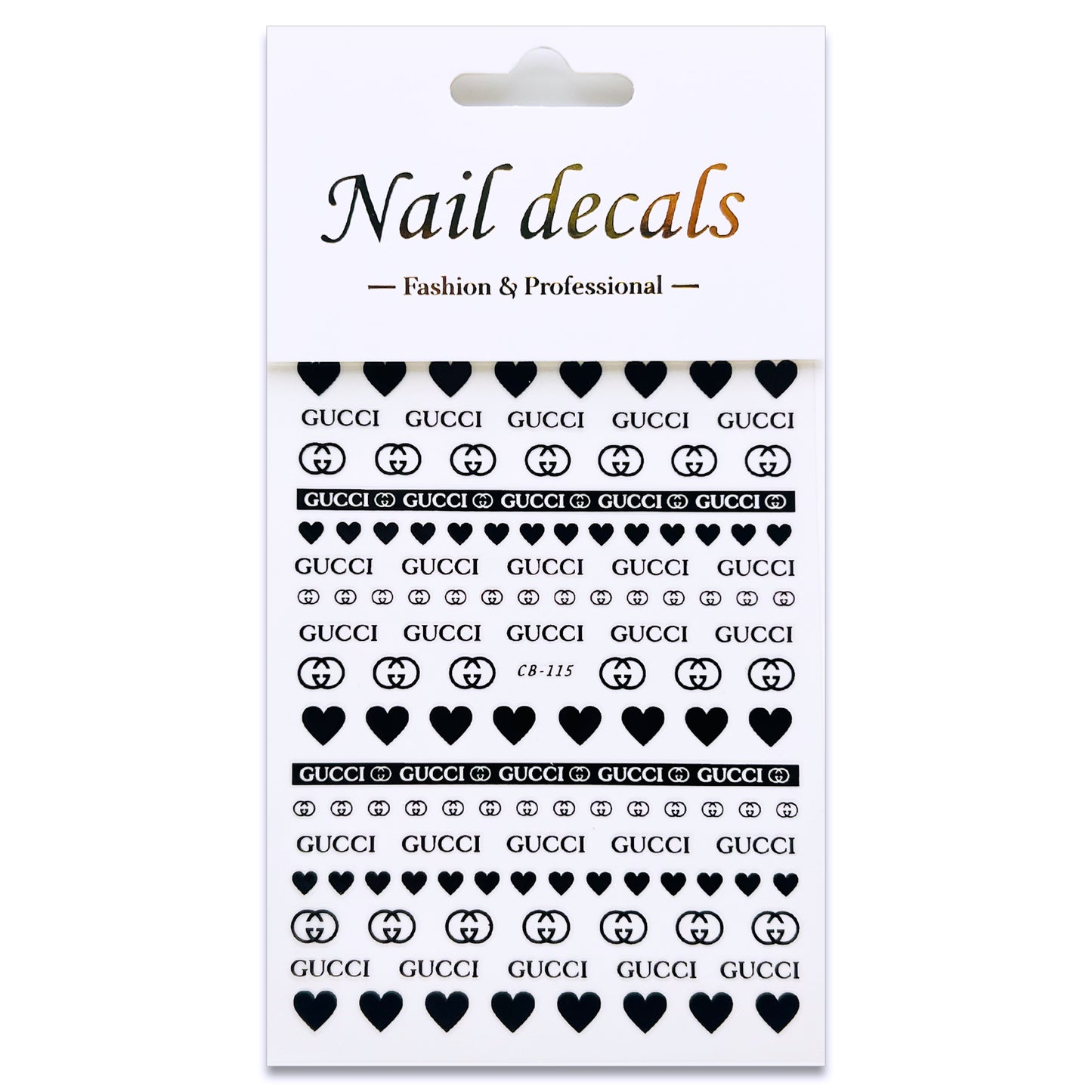 Luxury Designer Nail Decals - Designer Inspired 3 [Black 115]
