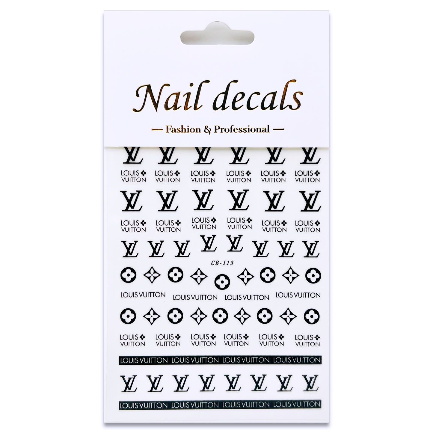 Luxury Designer Nail Decals - Monogram [Black 113]