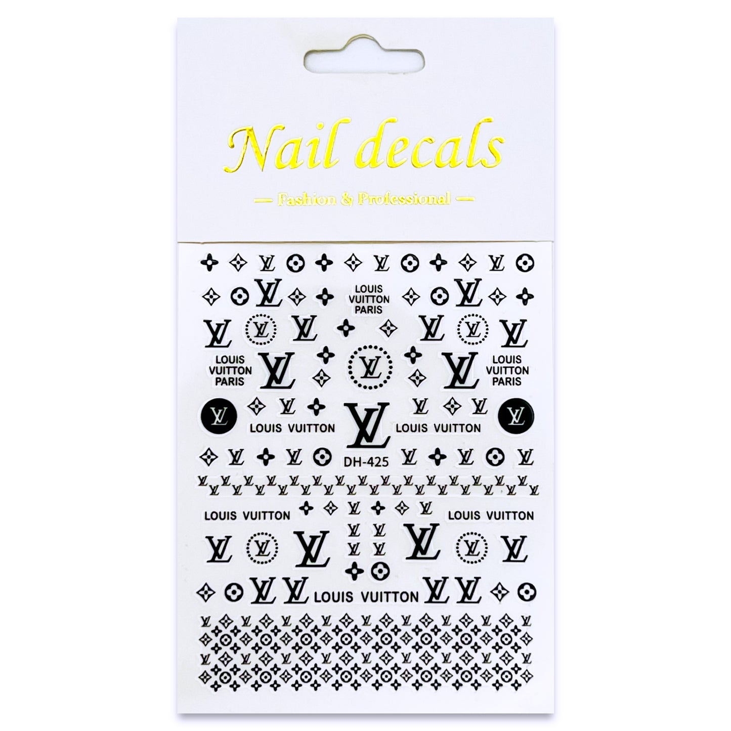 Luxury Designer Nail Decals - Monogram [Black 425]