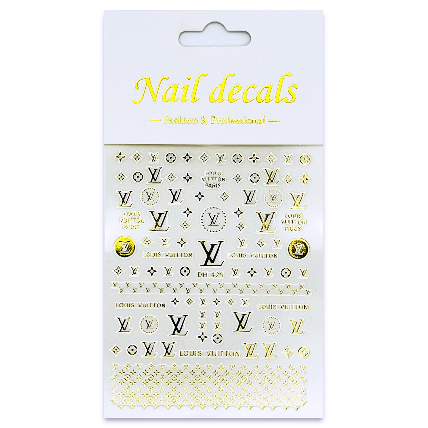Luxury Designer Nail Decals - Monogram [Gold 425]