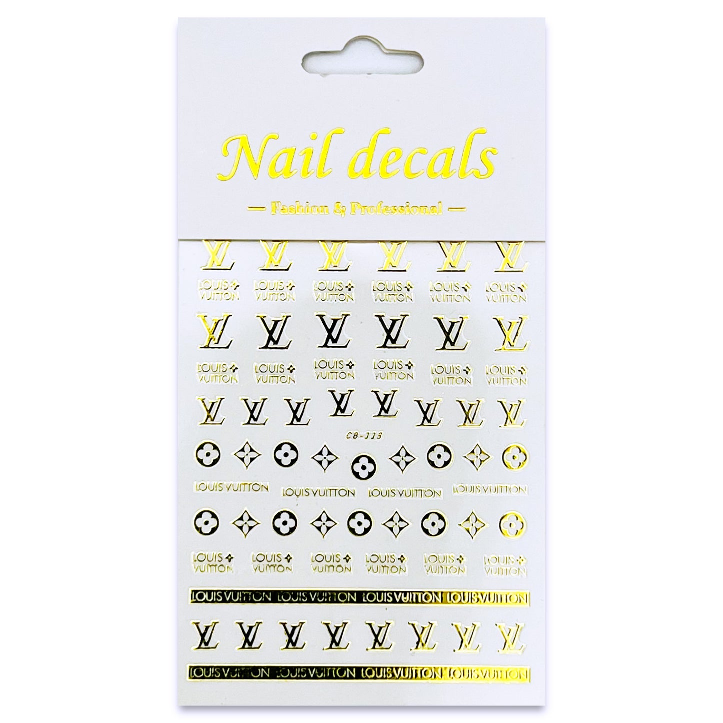 Luxury Designer Nail Decals - Monogram [Gold 113]