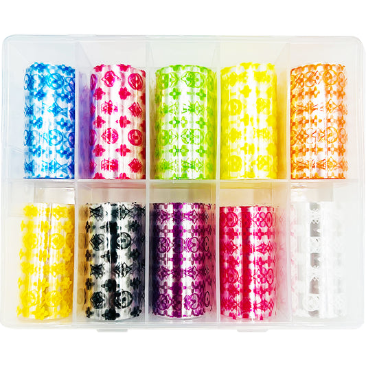 Luxury Designer Nail Foil - Monogram [1 Design | 10 Colors]