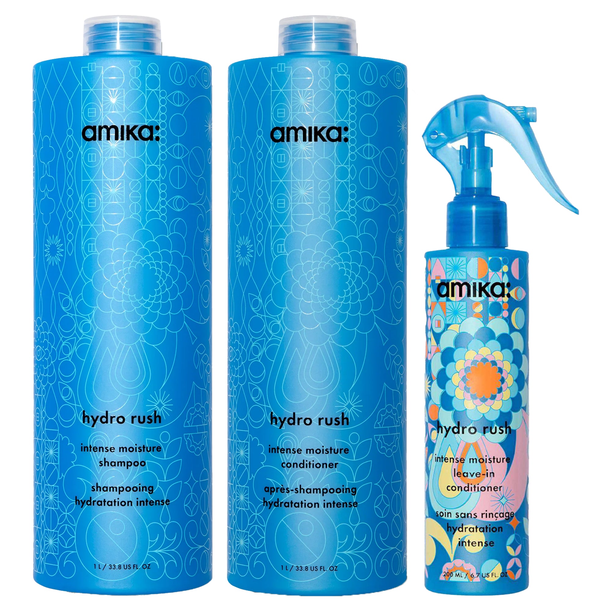 Amika newest Hydra Rush Intense Moisture Shampoo Conditioner 33.8 oz