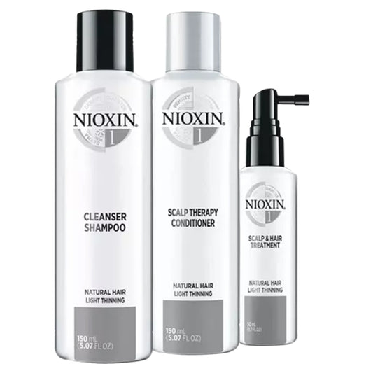 Nioxin | System Kit 1 - Cleanser Shampoo + Scalp Therapy Conditioner [10.1 oz] + Scalp & Hair Treatment [3.38 oz] Trio