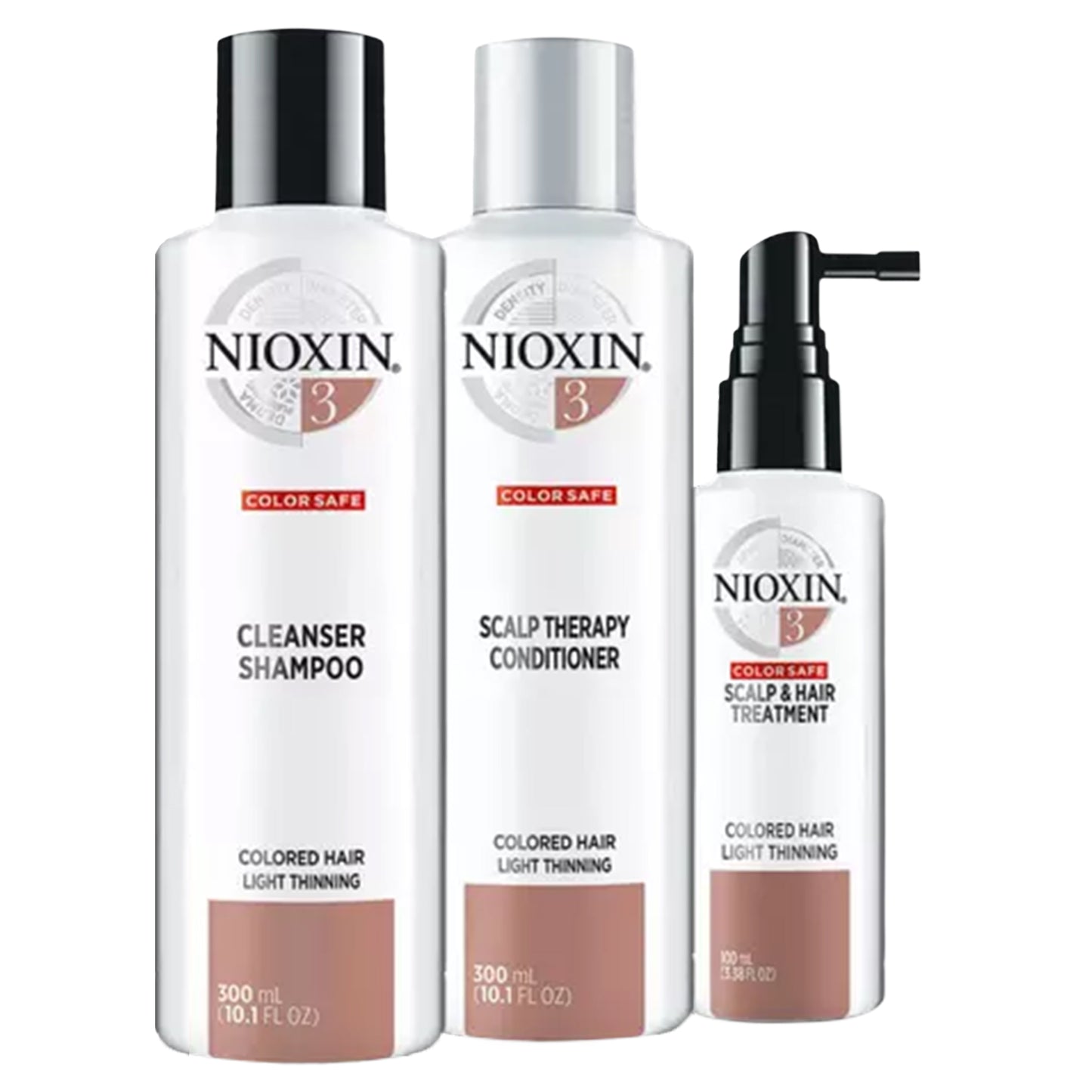 Nioxin | System Kit 3 - Cleanser Shampoo + Scalp Therapy Conditioner [10.1 oz] + Scalp & Hair Treatment [3.38 oz] Trio