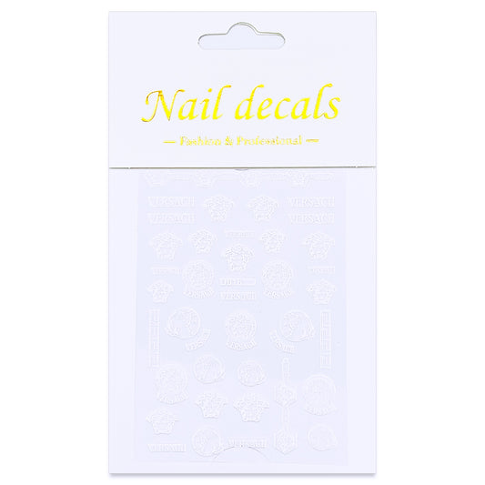 Luxury Designer Nail Decals - Designer Inspired 4 [White 16]
