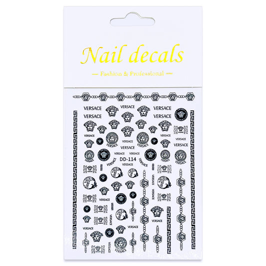 Luxury Designer Nail Decals - Designer Inspired 4 [Black 114]