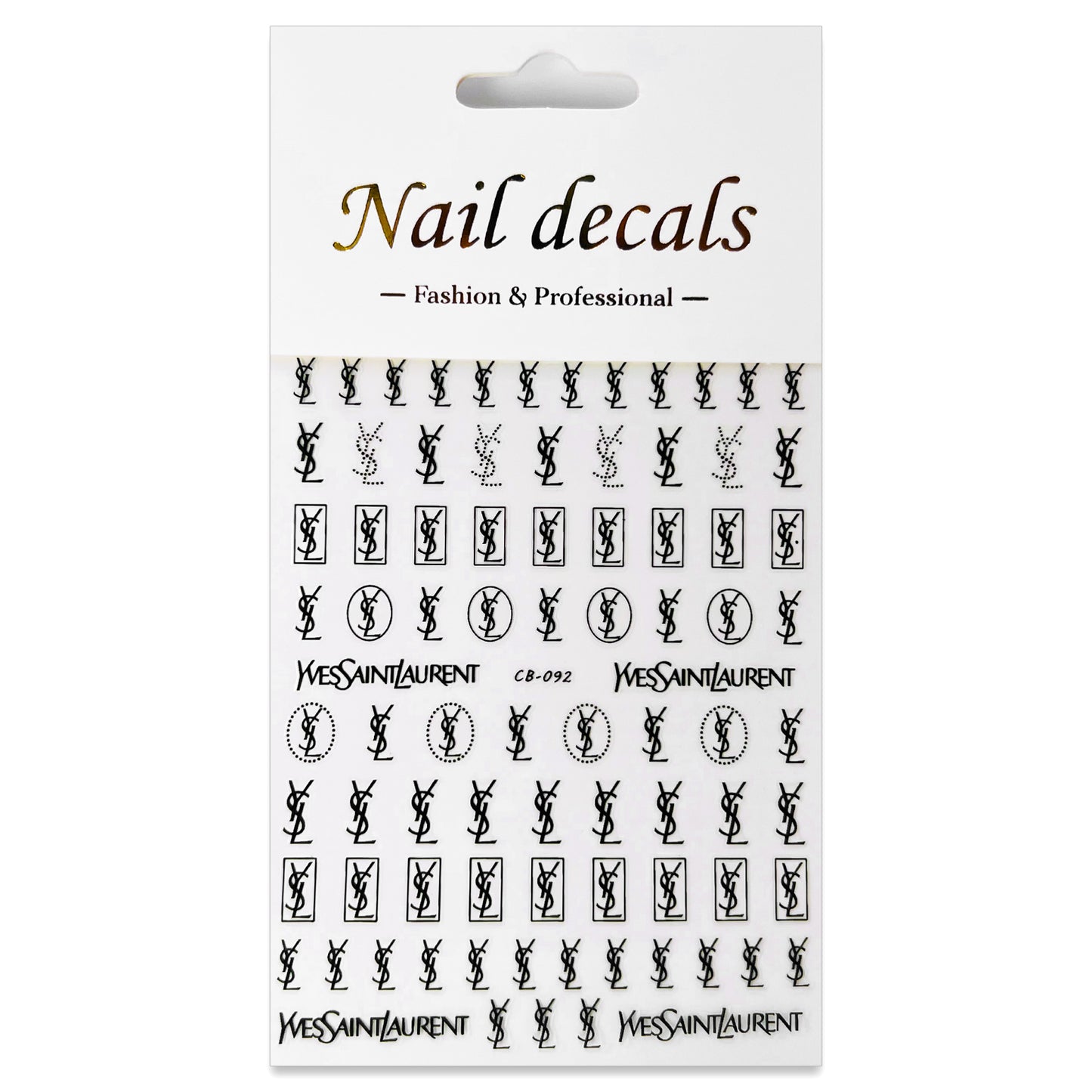 Luxury Designer Nail Decals - Designer Inspired 5 [Black 092]